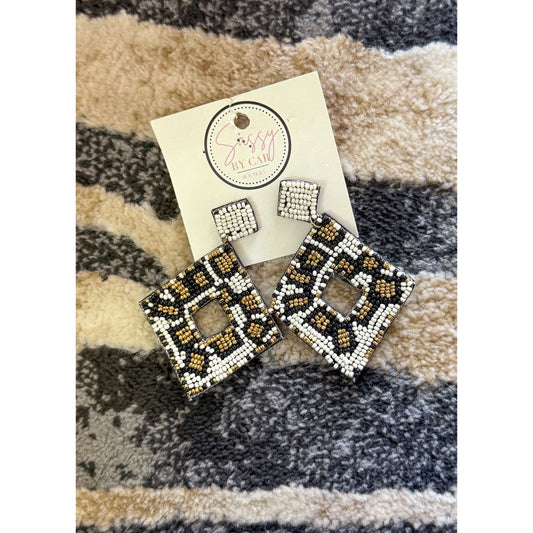 Cheetah Beaded Earrings