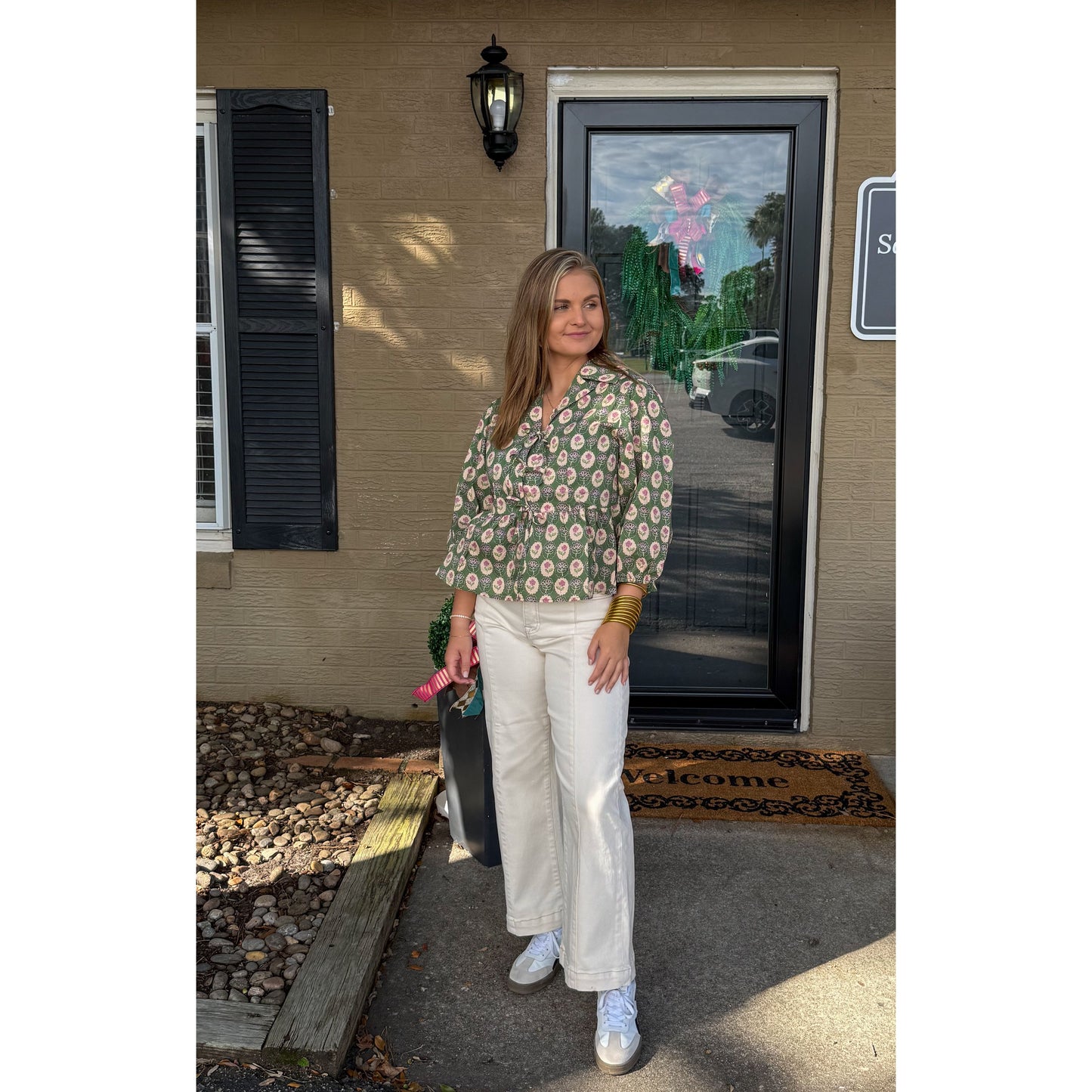 Elise Pattern Blouse, Multi-Color