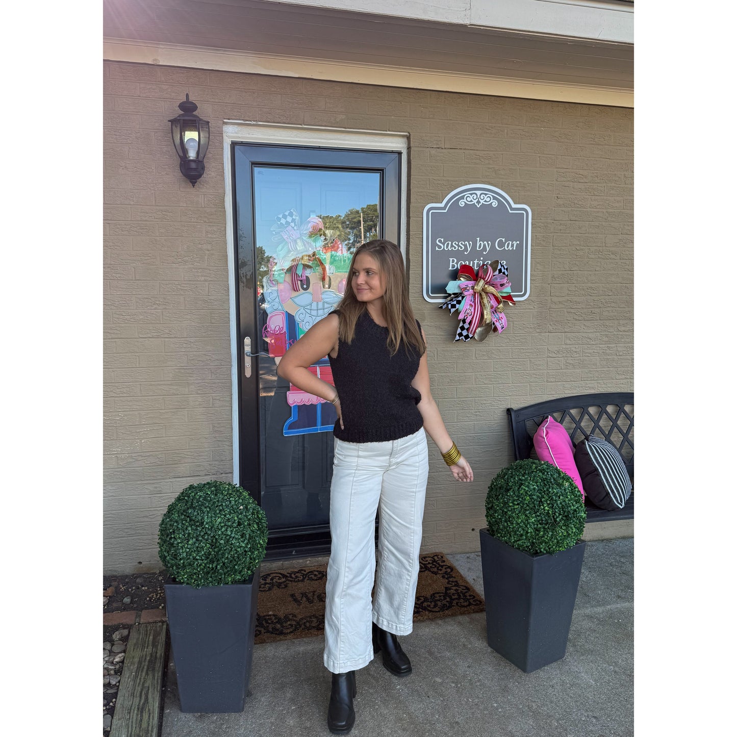 Haven Sweater Knit Vest, Black