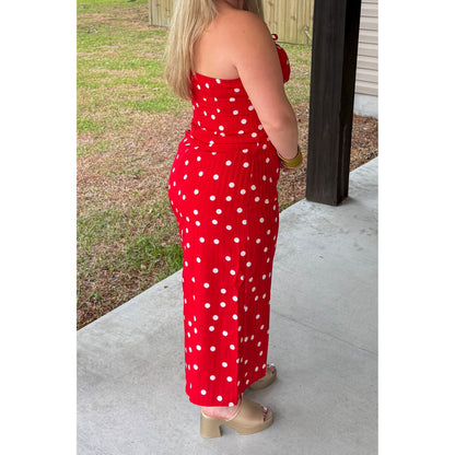 Polka Dot Detail Midi Dress