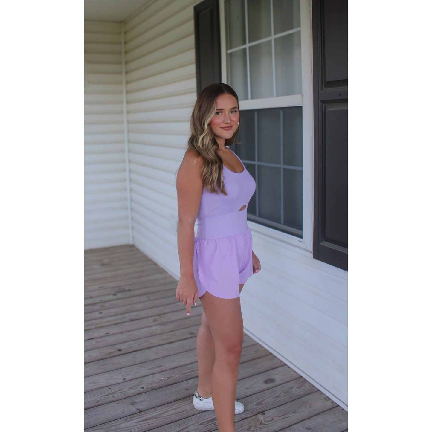 Chelsea Workout Romper, Lavender