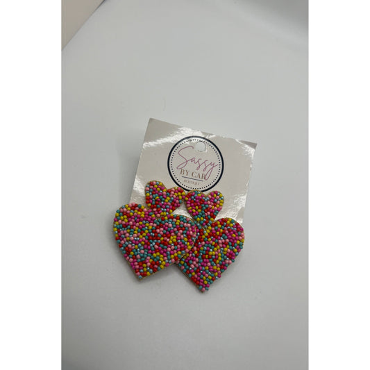 Love Heart Beaded Earrings