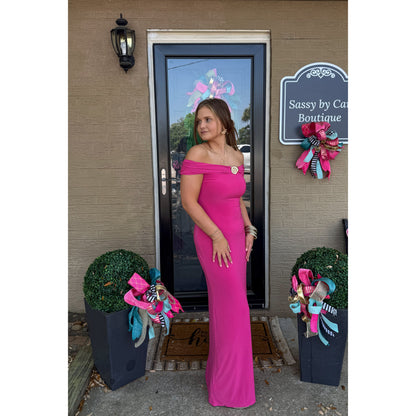 OTS Seashell Maxi Dress, Fuchsia
