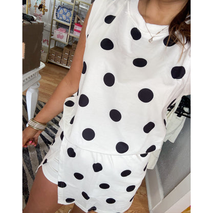Polka Dot Lounge Skort Set