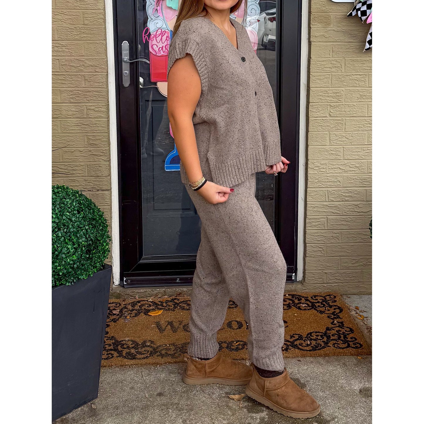 Mocha Knit Lounge Set