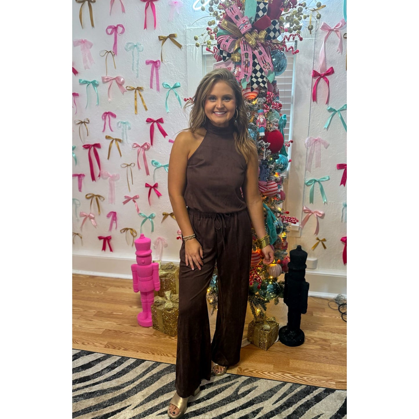 Faux Suede Brown Set