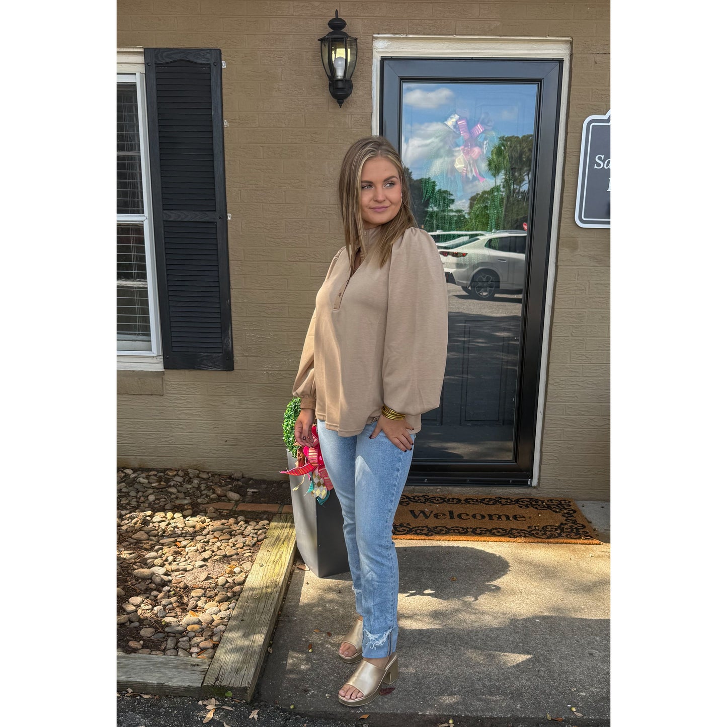 Rowan Lounge Top, Taupe
