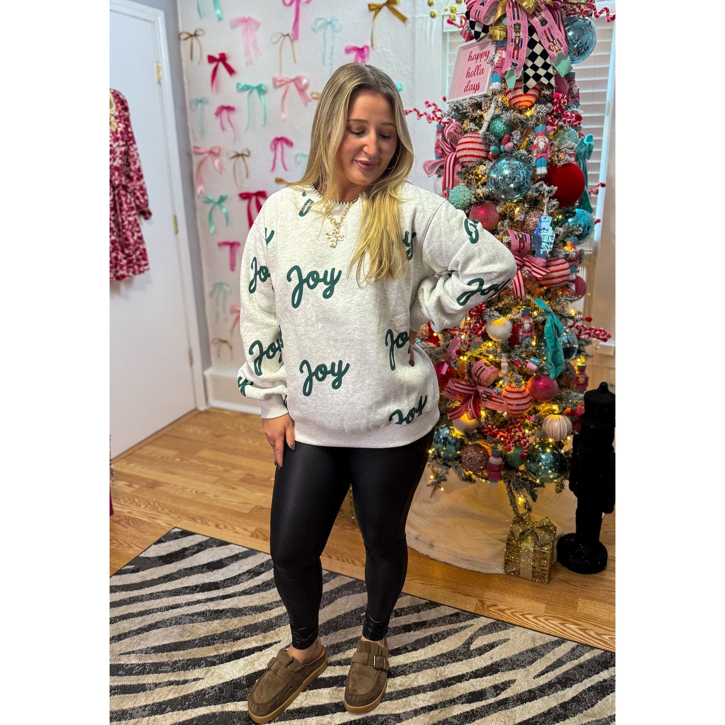 Joy Sweatshirt, Grey/Green