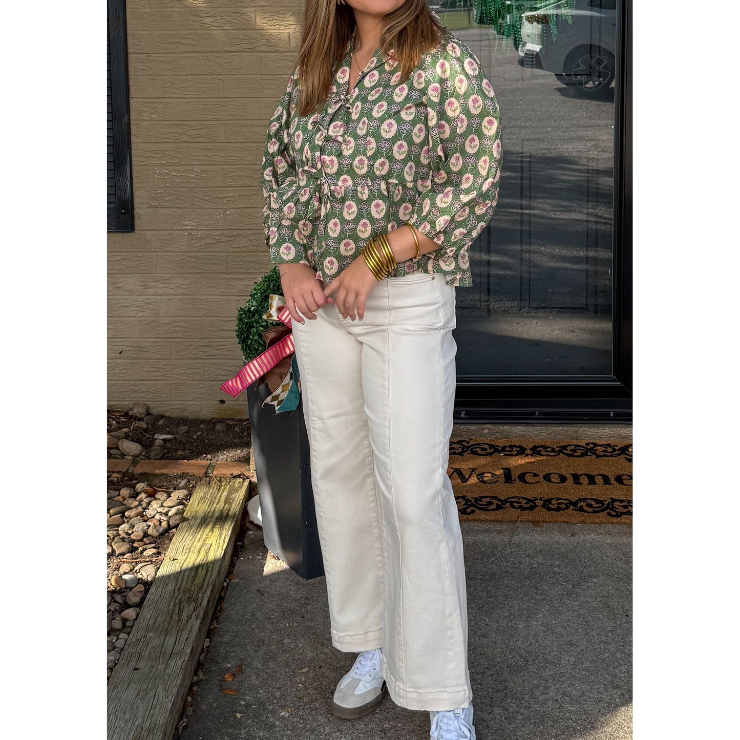 Elise Pattern Blouse, Multi-Color