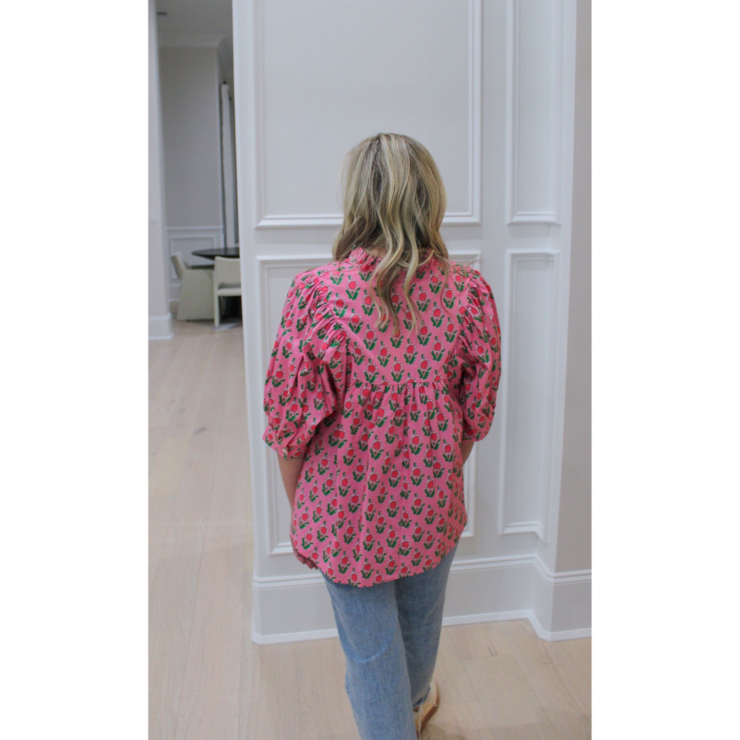 Greer Pattern Blouse, Pink Multi