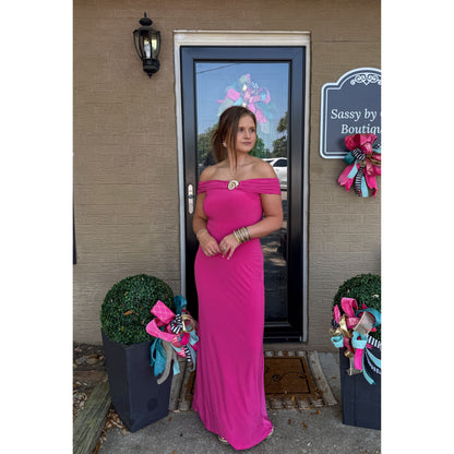 OTS Seashell Maxi Dress, Fuchsia