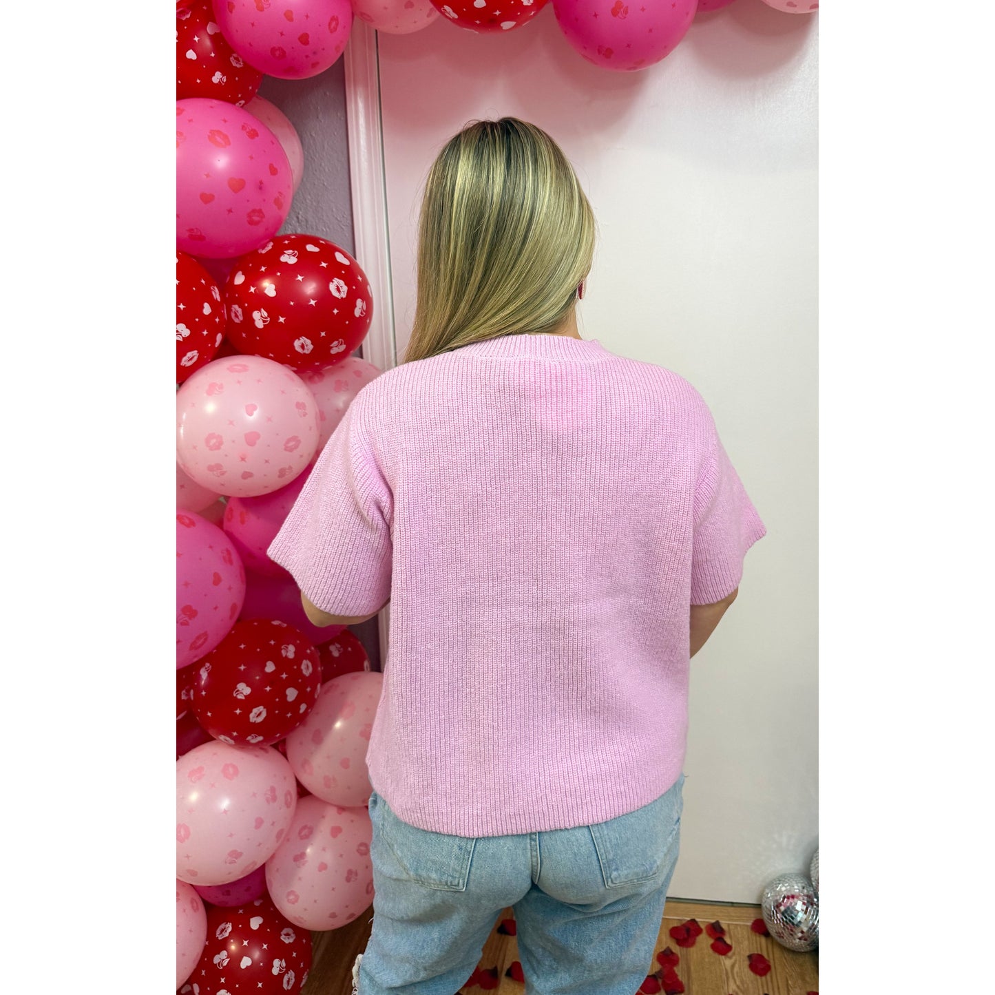 Aria Knit Top, Light Pink