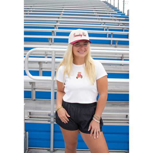 Teddy Bear Gameday Baby Tee, White