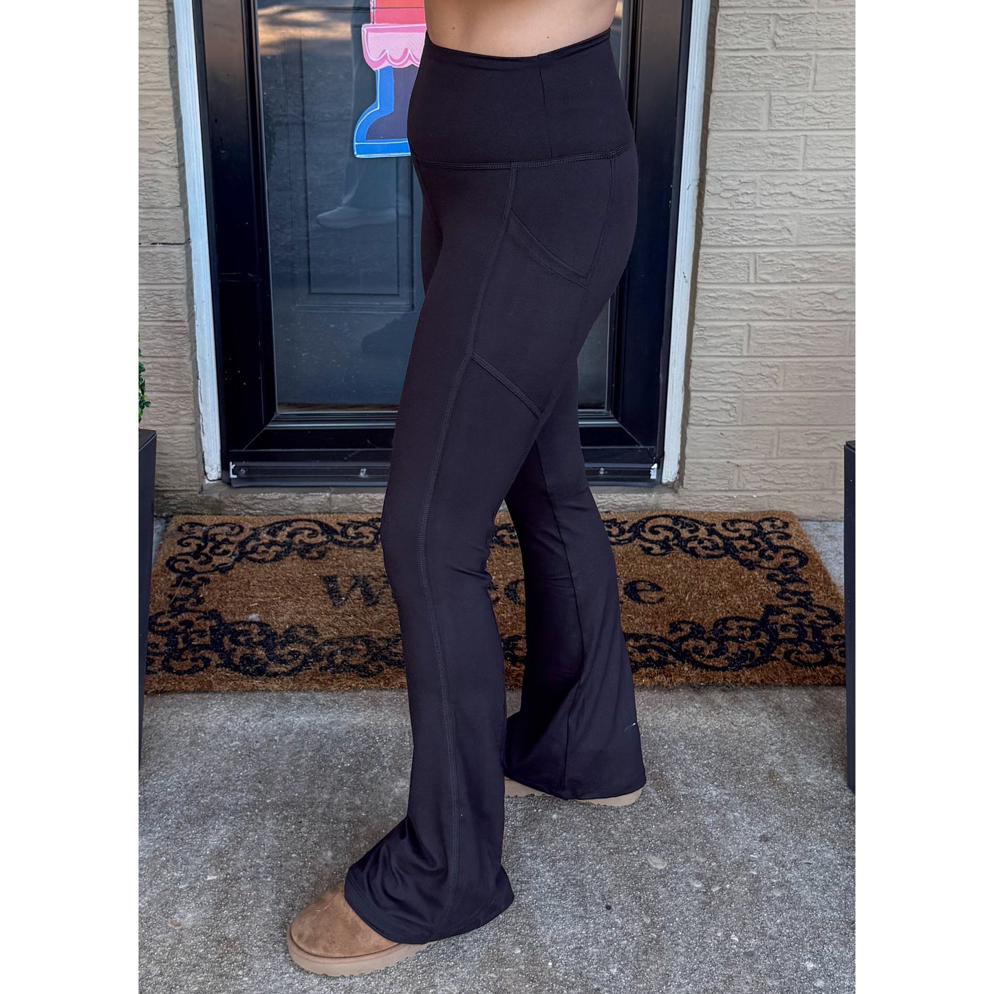 Flare Leg Leggings, Black