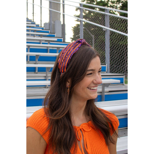 Sequin Headband, Orange/Purple