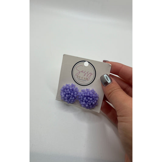 Violet Beaded Earrings