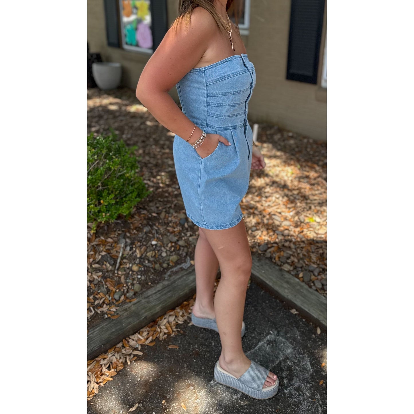 Denim Romper