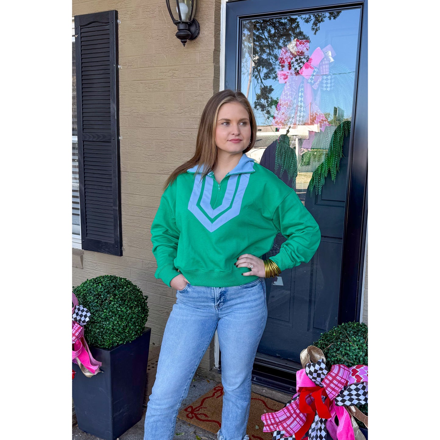 Bristol Top, Kelly Green/Blue