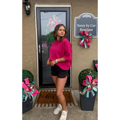 Malibu Detail Top, Plum Pink