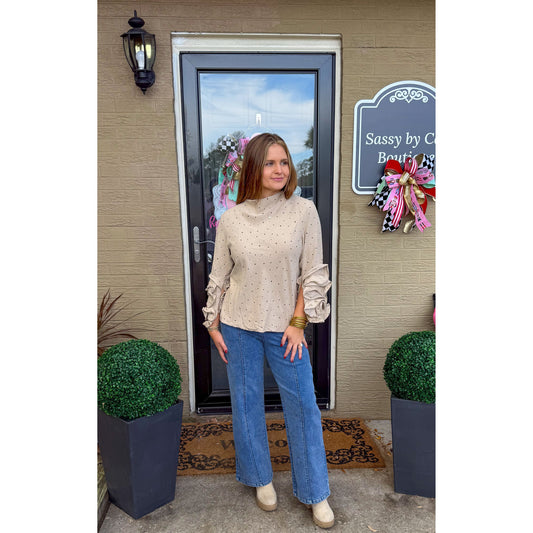 Polka Dot Detail Blouse