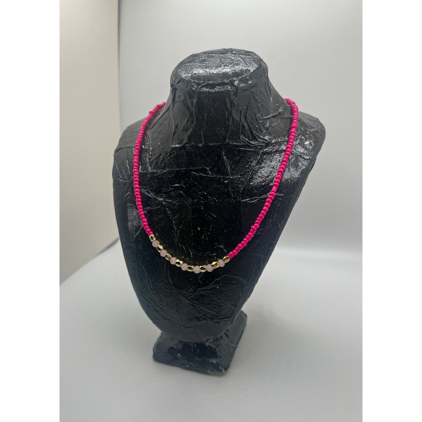 Steph Beaded Necklace, Pink