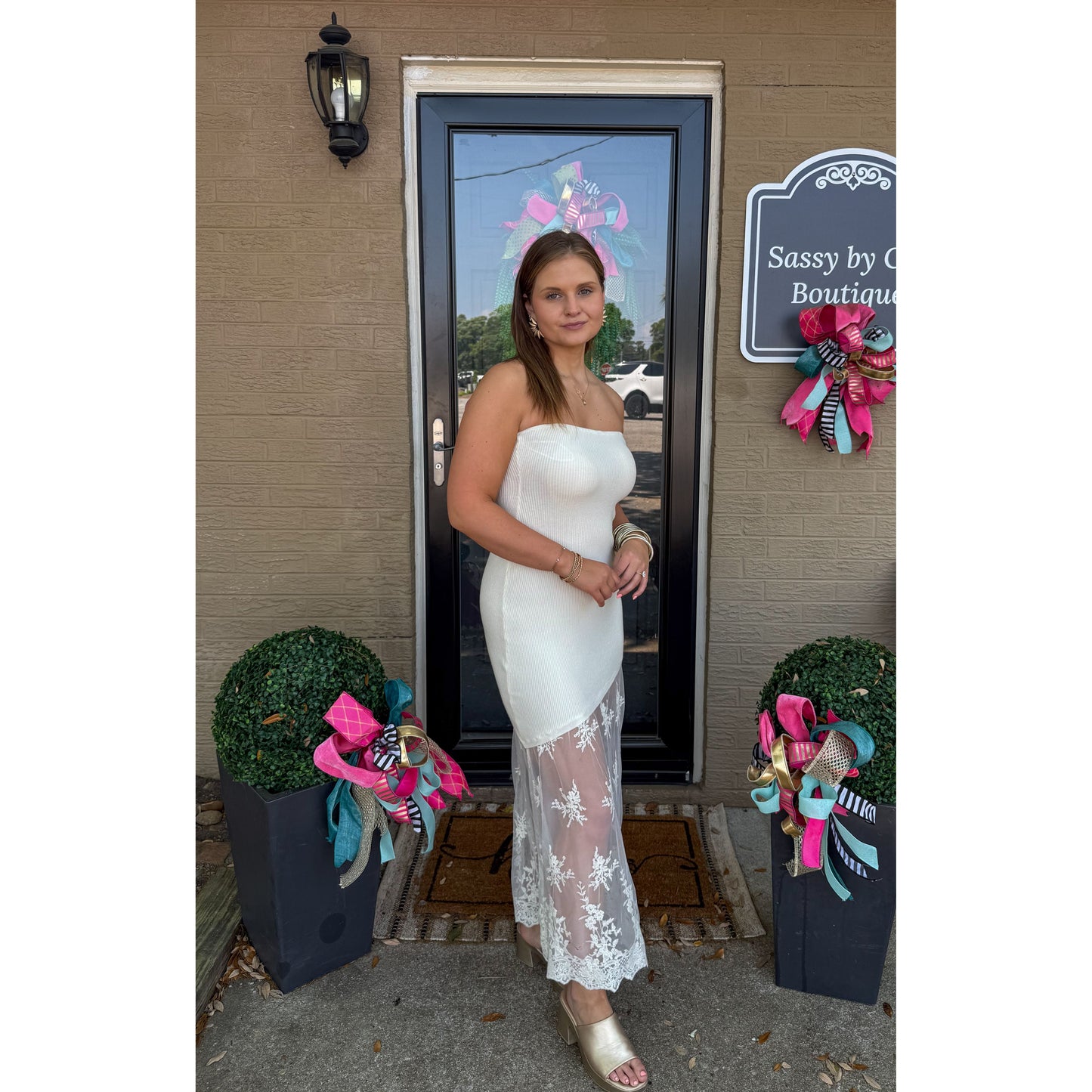 Imogen Detail Maxi Dress, Ivory