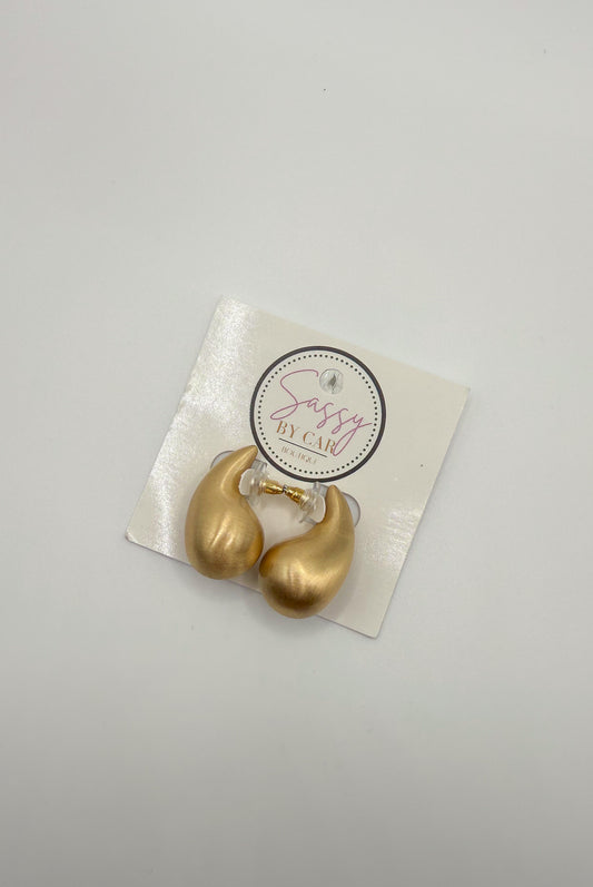 Sadie Hoops, Matte Gold