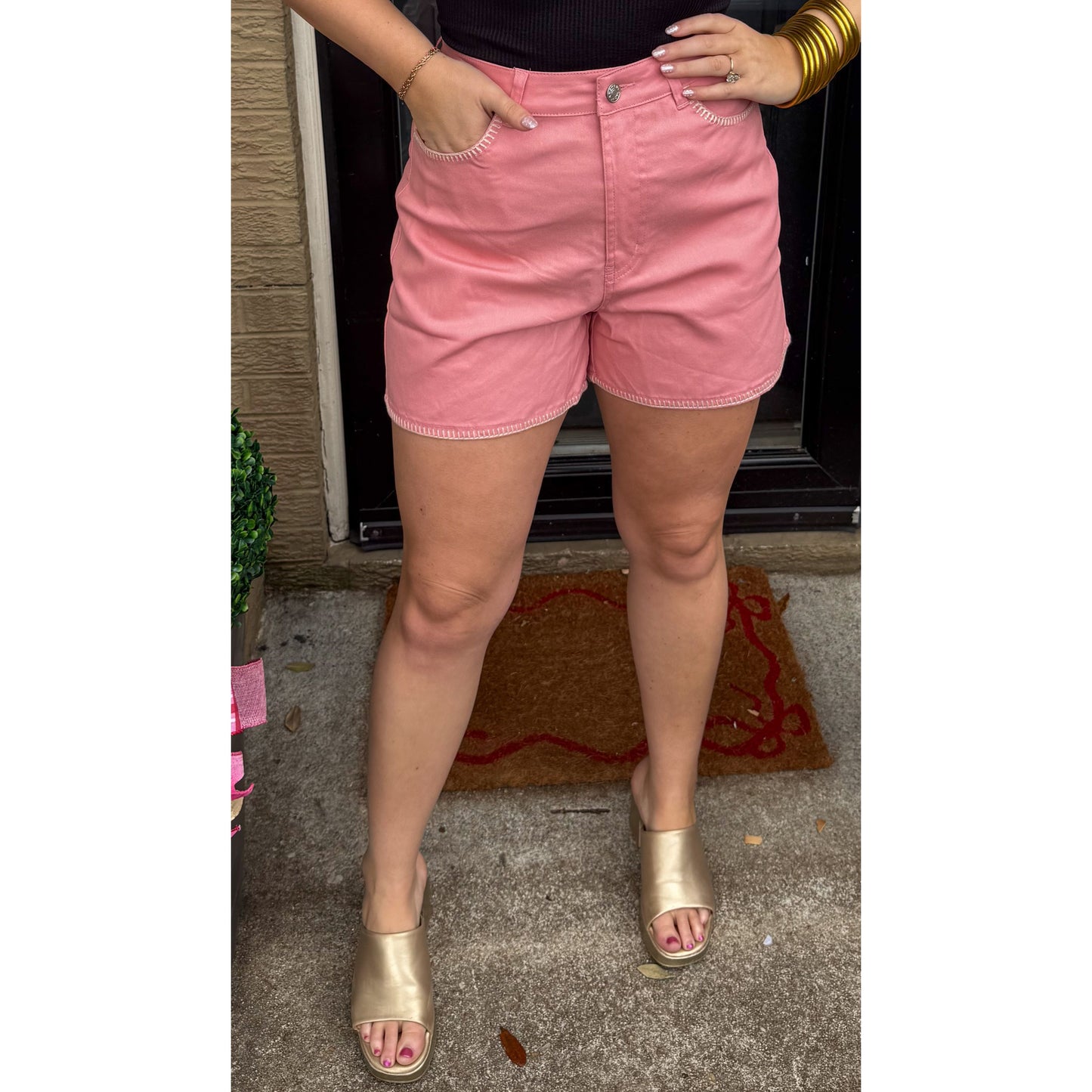 Francesca Denim Shorts, Pink