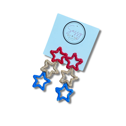 Multi Color Star Earrings