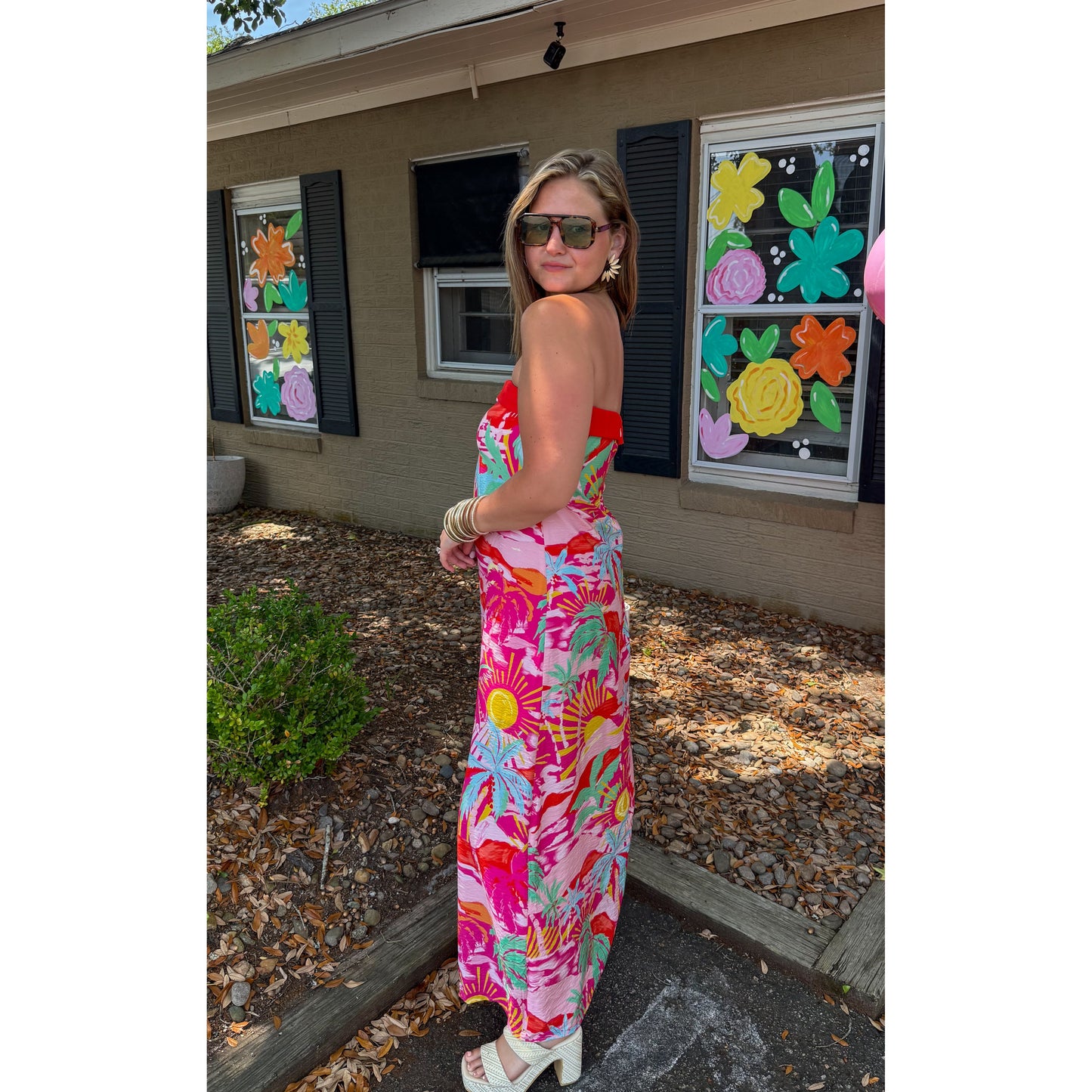 Floral Pattern Maxi Dress