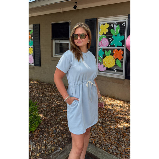 Tessa Mini Dress, Sky Blue
