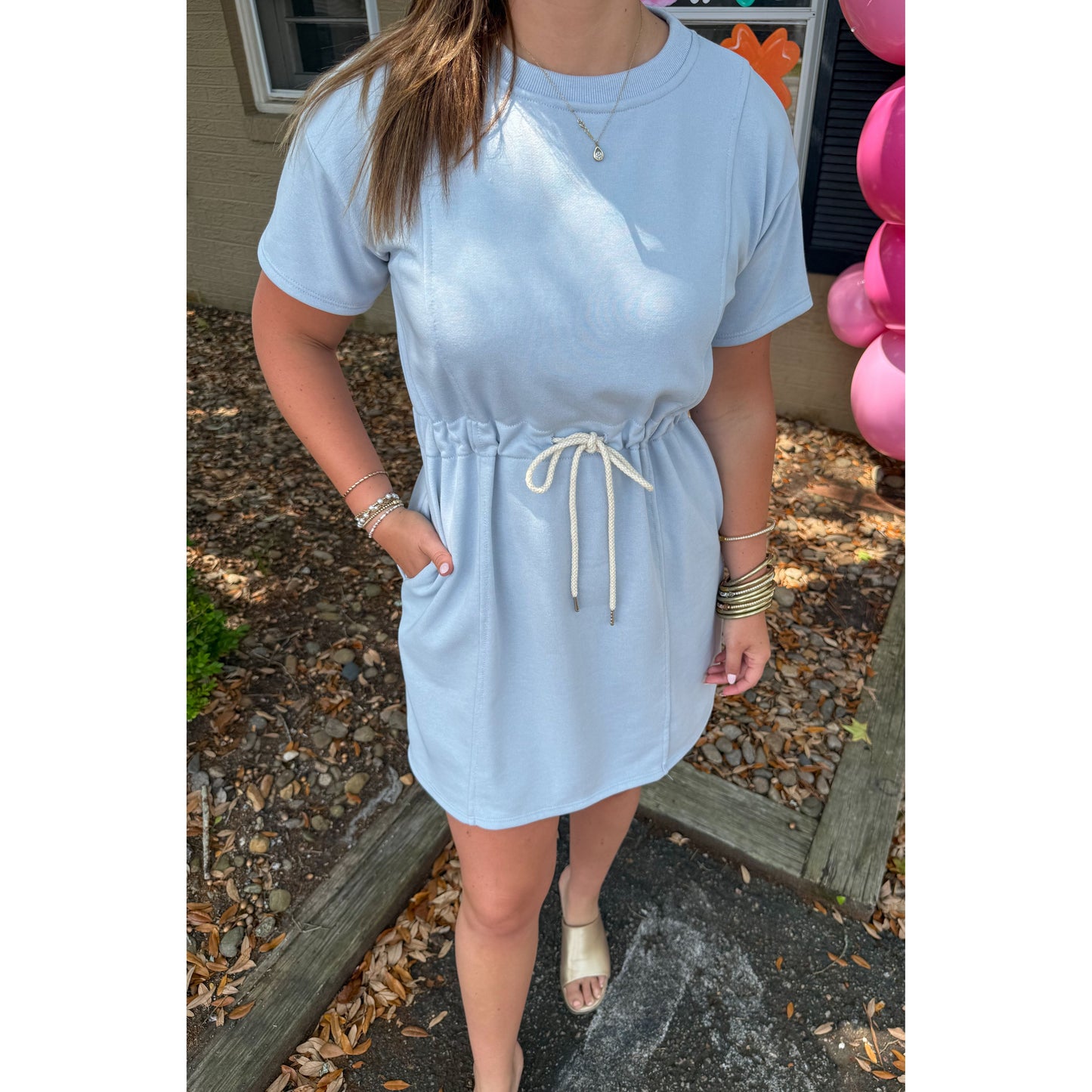 Tessa Mini Dress, Sky Blue
