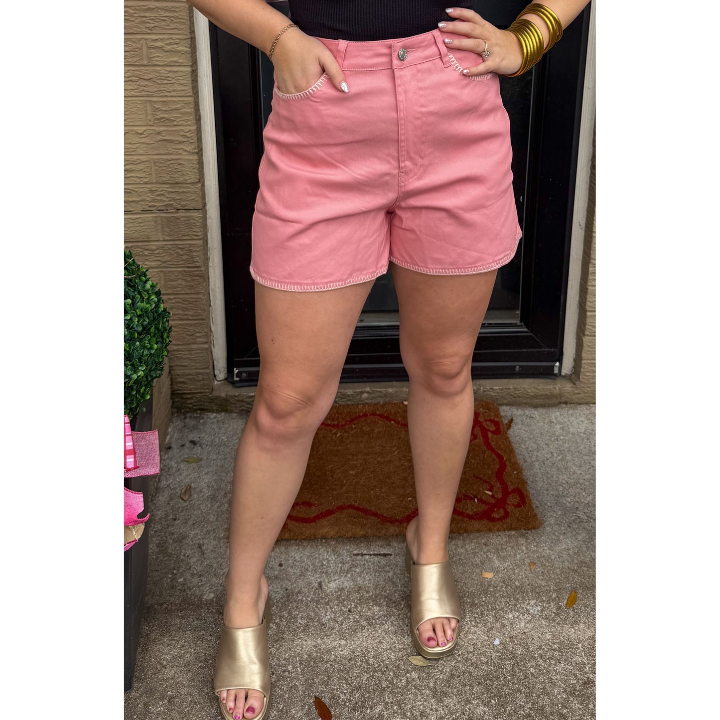 Francesca Denim Shorts, Pink