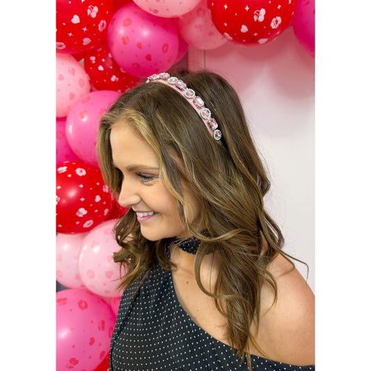 Pink Jeweled Headband