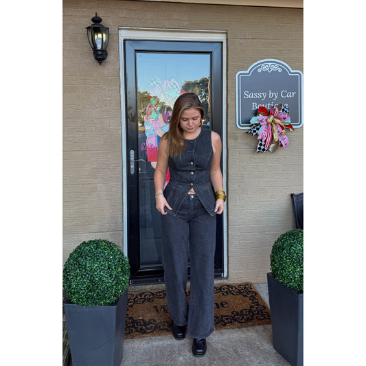 Ashe Button Down Denim Vest