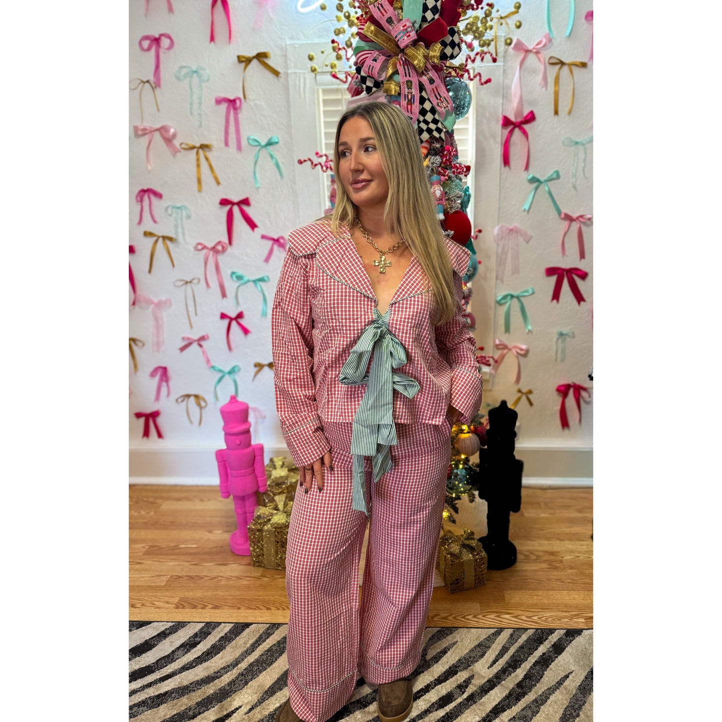 Red/Green Gingham PJ Set