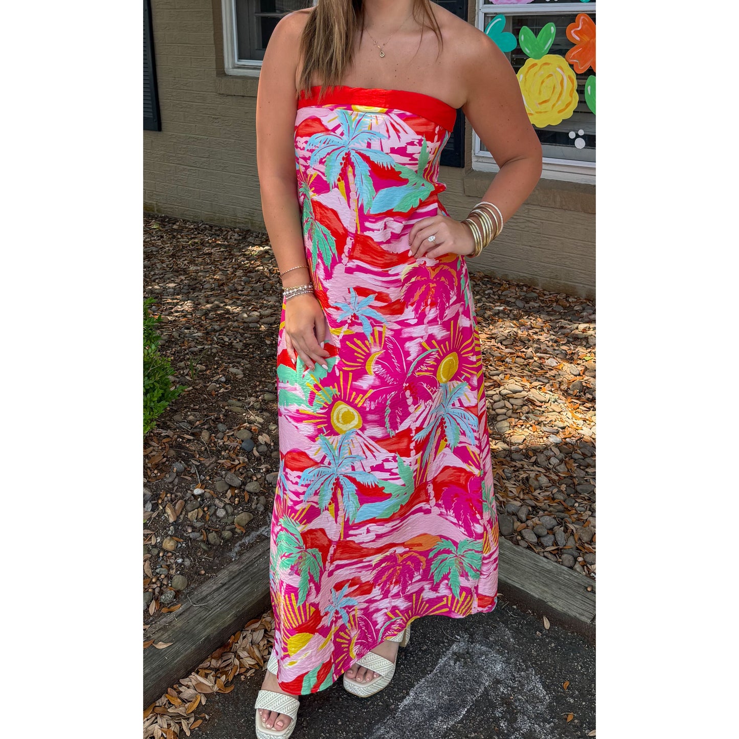 Floral Pattern Maxi Dress