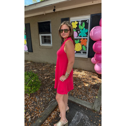 Darcy Mini Dress, Coral