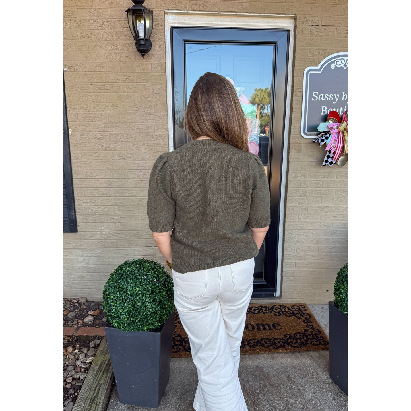 Wren Sweater Top, Olive