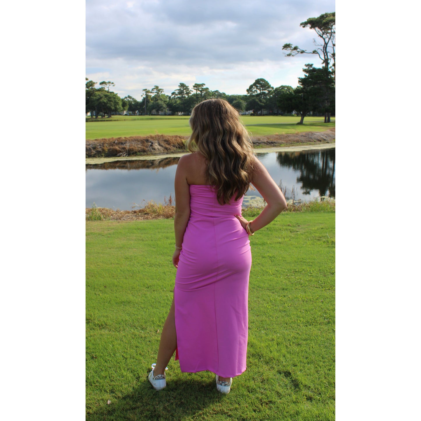 Raine Midi Dress, Fuchsia