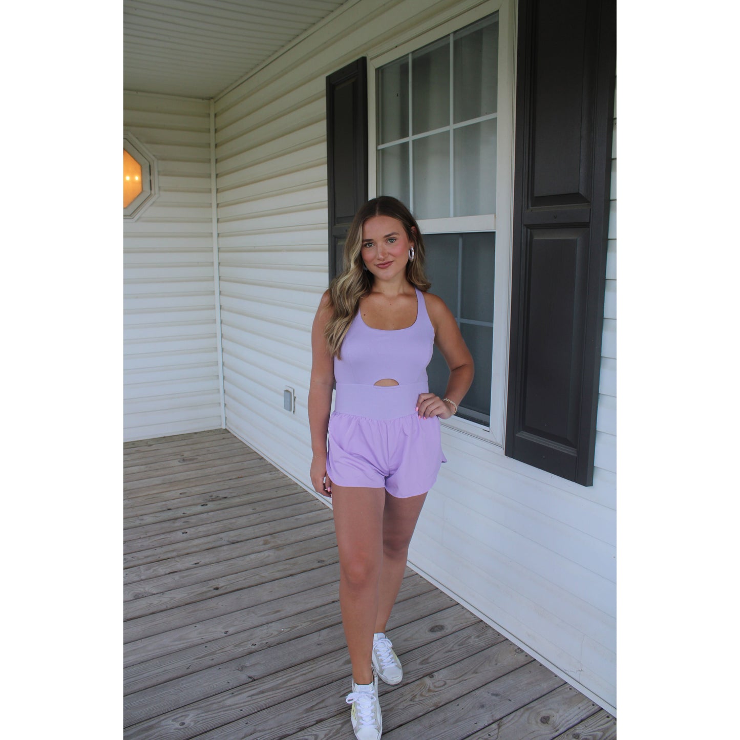 Chelsea Workout Romper, Lavender