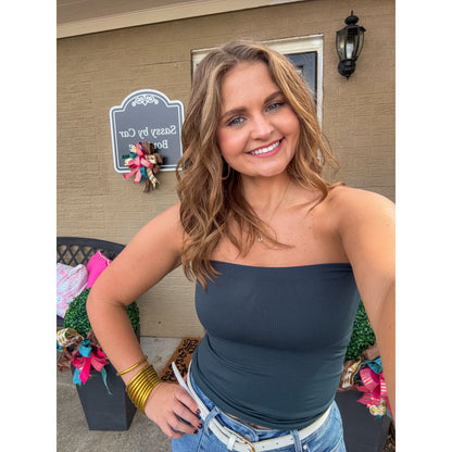 Two Layer Tube Top, Forest Green