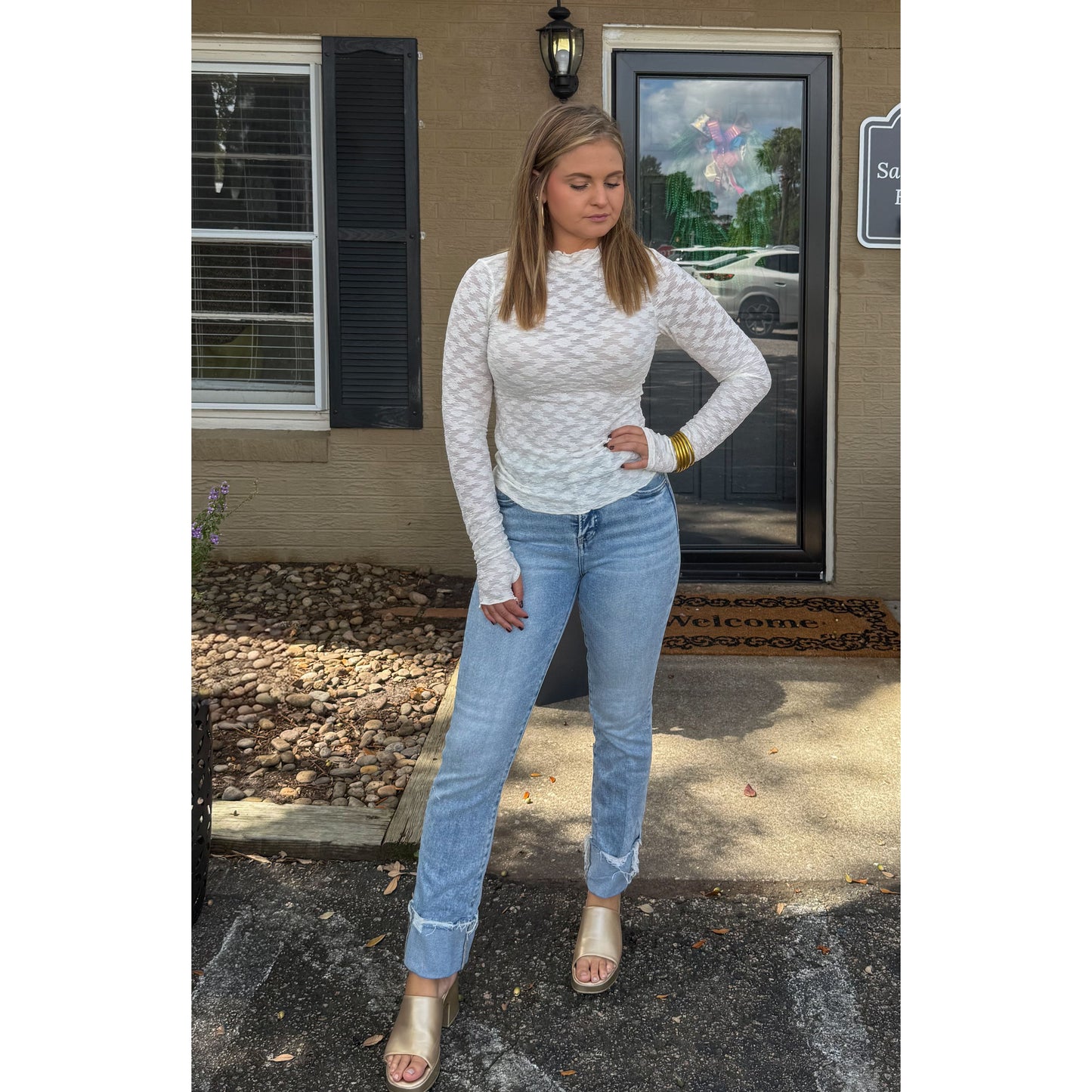 Harlow Sheer Top, Off White