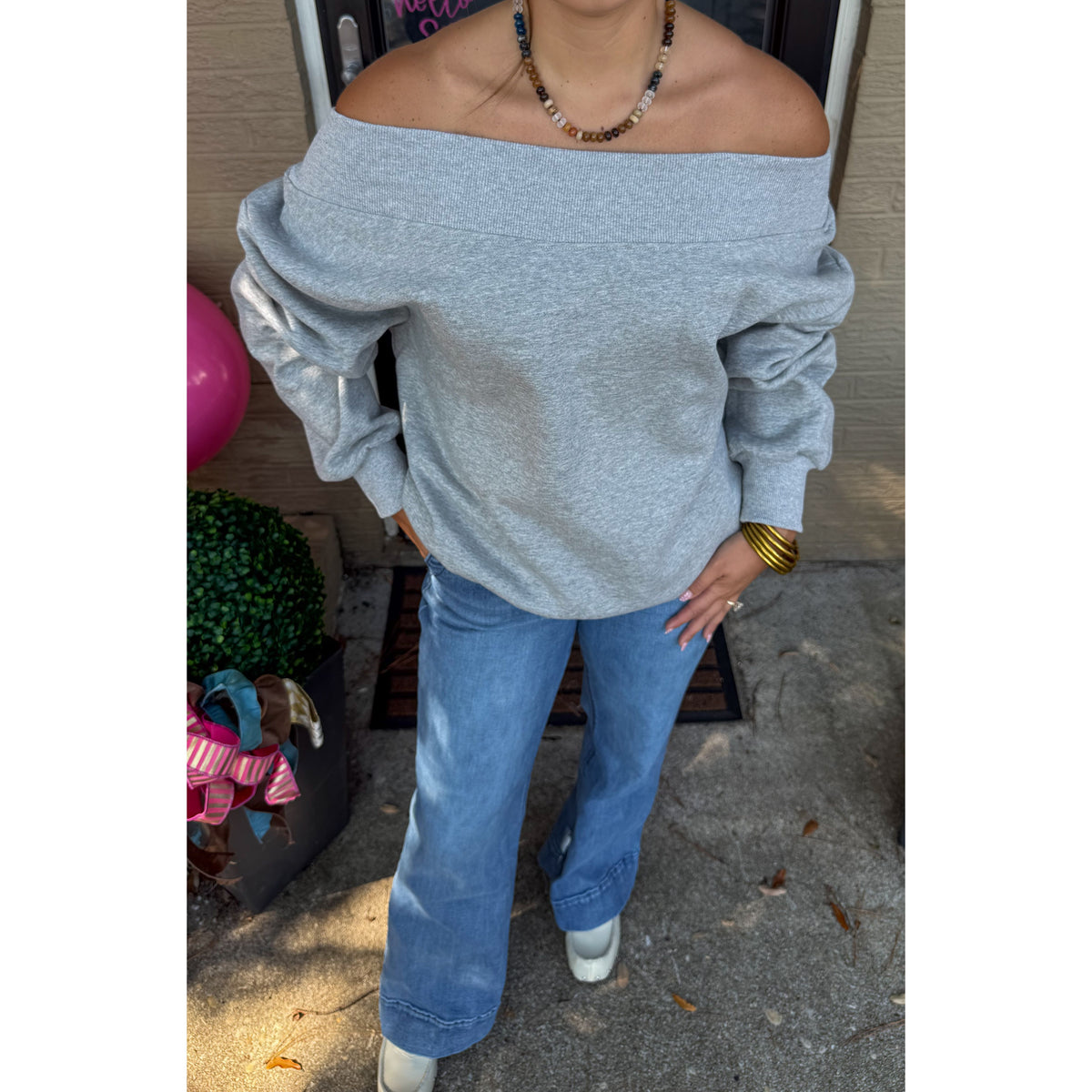 Josie OTS Sweatshirt, Heather Grey