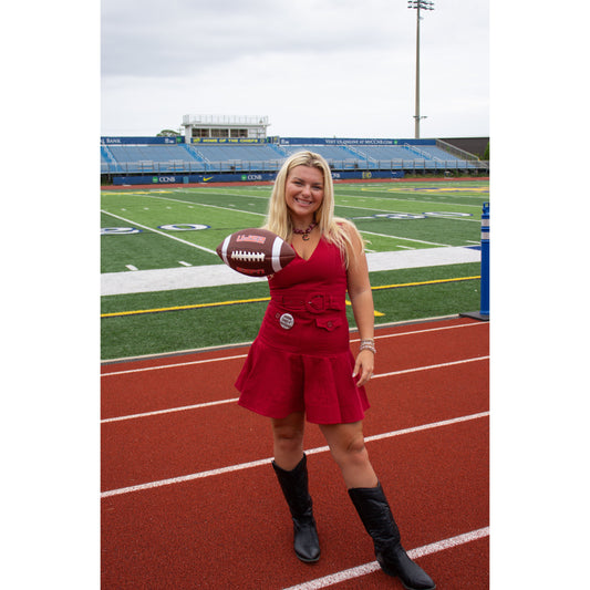 Peyton Denim Dress, Garnet