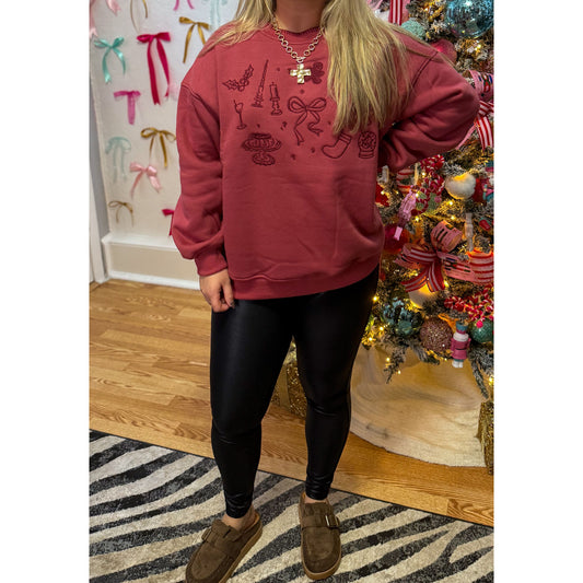 Holiday Embroidery Sweatshirt