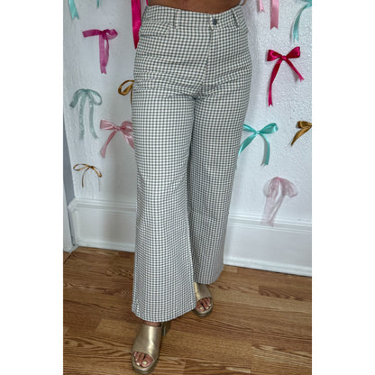 Gingham Straight Leg Denim