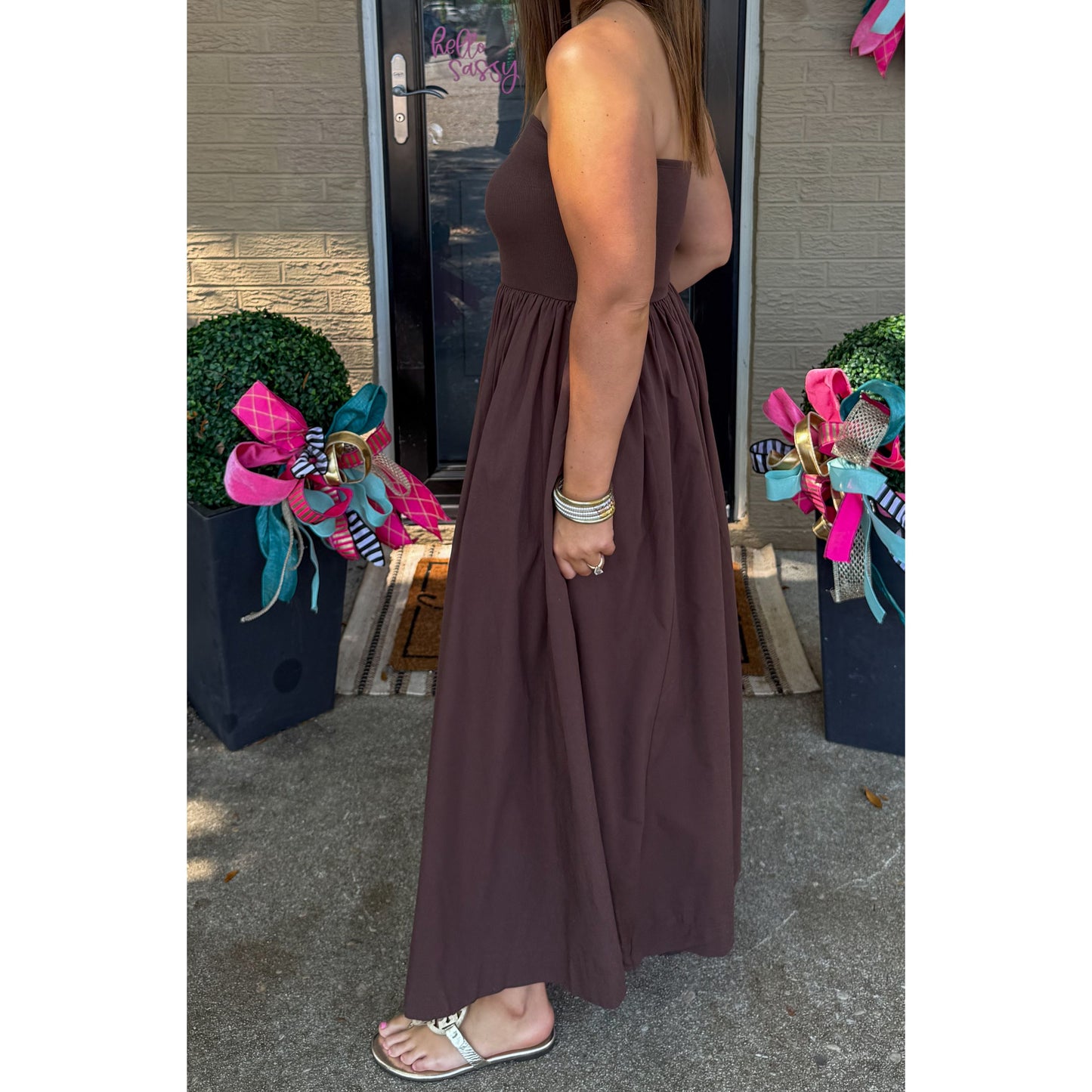 Soph Tube Dress, Chocolate Brown