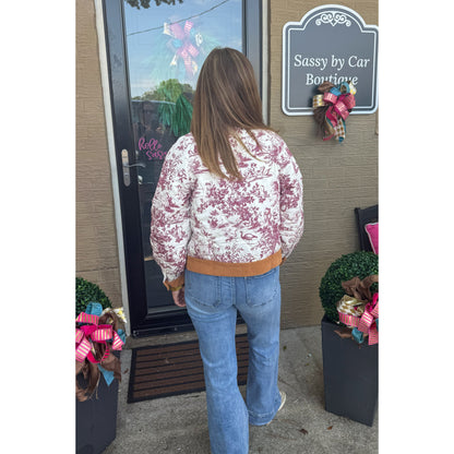 Saylor Detail Jacket, Brown/Burgundy