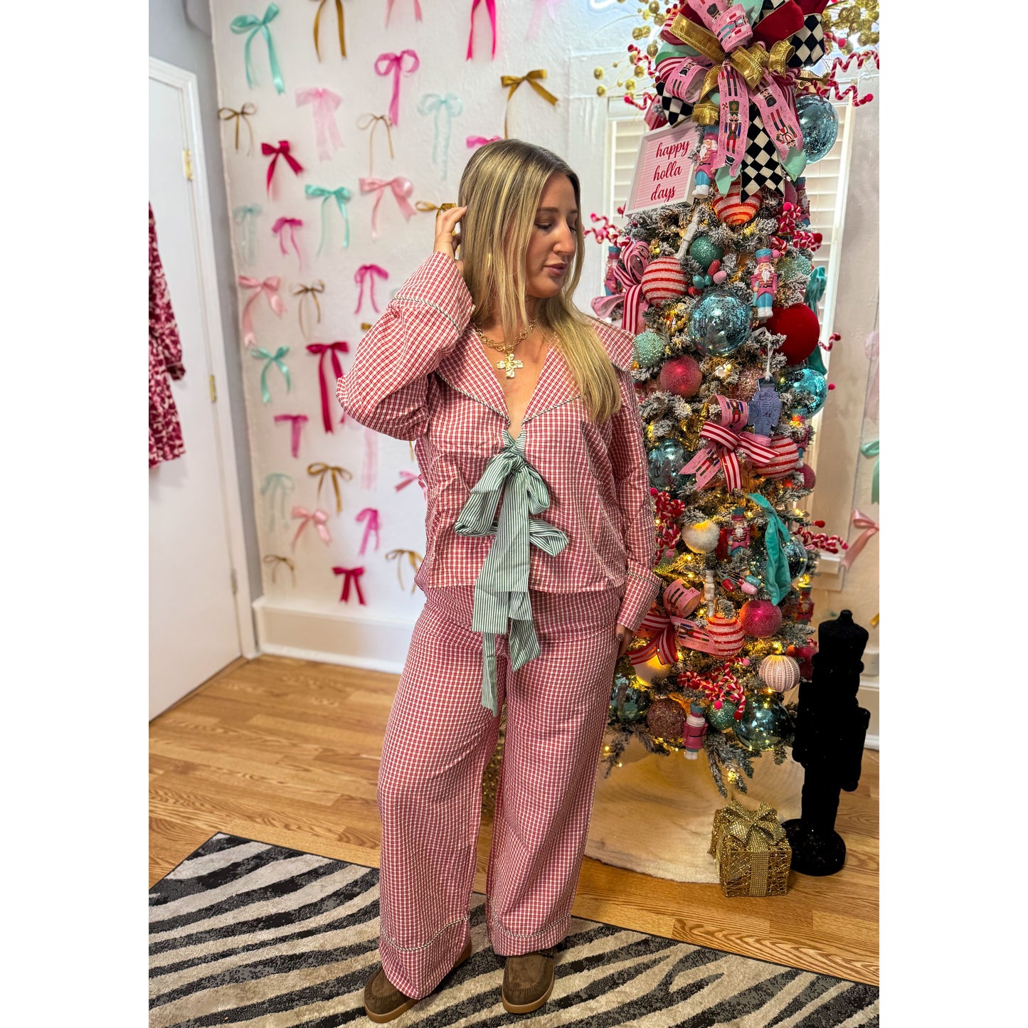 Red/Green Gingham PJ Set